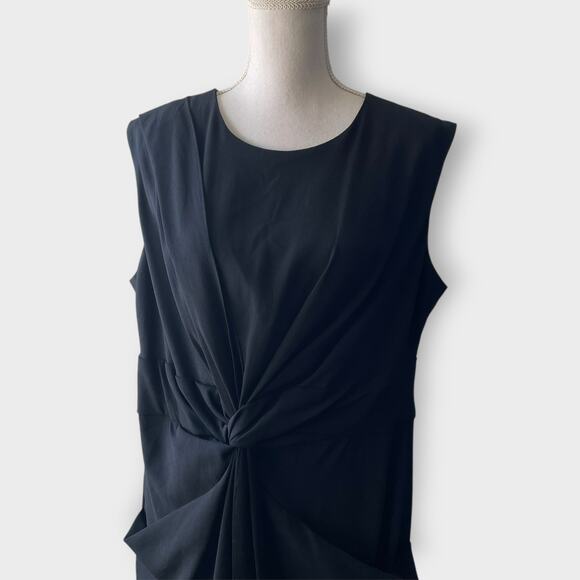 M.M. Lafleur The Taylor Dress Black Twist Front Crew Neck Sleeveless Size 1X +1 - Picture 3 of 14